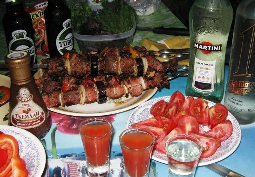 Открытки шашлык и коньяк, для
